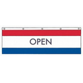 Open 3' x 10' Horizontal Flag with Heading and Grommets Across the Top